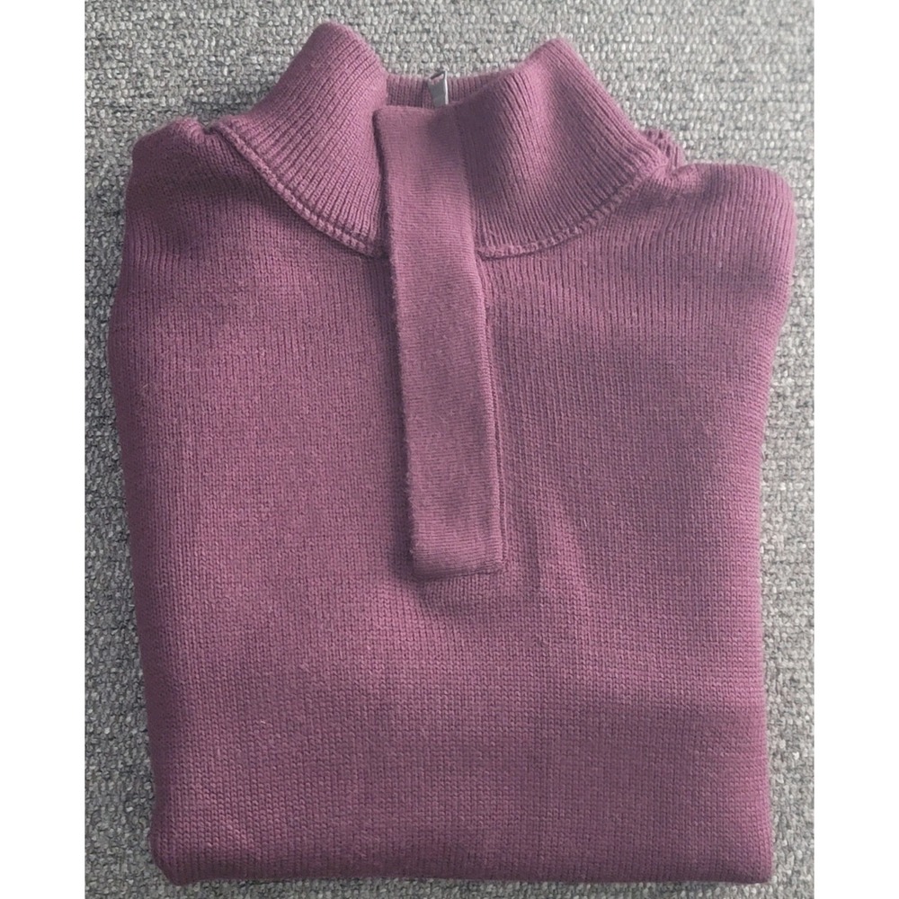 Banana Republic Men's 1/4 Zip Maroon Italian Yarn Wool Blend Sweater Size Medium